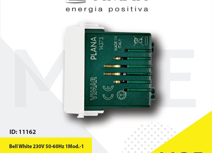 Vimar Plana Bell White 230V 50-60Hz 1module | 14373 | جرس صغير رنان مفرد ابيض