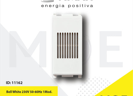 Vimar Plana Bell White 230V 50-60Hz 1module | 14373 | جرس صغير رنان مفرد ابيض