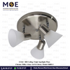 RB Ceiling Triple Spotlight Plate Chrome Milky Glass 3xE14 24cm | Model: 8689-3