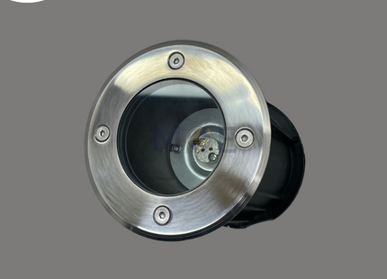 OB IP65 Ground SpotLight Chrome Flush Circular Spot MR16 10x13cm | سبوت ارض فارغ مدور مخفي كروم