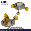 RB Ceiling Triple Spotlight Plate Chrome Amber Glass 3xE14 25cm | Model: 8690/3