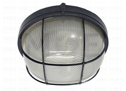 Round Bulkhead Lamp Ceiling Surface Light With Grid Large Black E27  FL8008(L) - هيبلو سقف فارغ مدور مع شبك اسود حجم كبير
