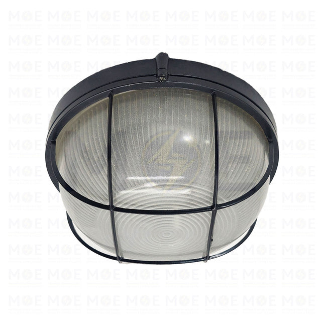 Round Bulkhead Lamp Ceiling Surface Light With Grid Large Black E27  FL8008(L) - هيبلو سقف فارغ مدور مع شبك اسود حجم كبير