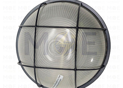 Round Bulkhead Lamp Ceiling Surface Light With Grid Large Black E27  FL8008(L) - هيبلو سقف فارغ مدور مع شبك اسود حجم كبير