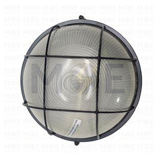 Round Bulkhead Lamp Ceiling Surface Light With Grid Large Black E27  FL8008(L) - هيبلو سقف فارغ مدور مع شبك اسود حجم كبير