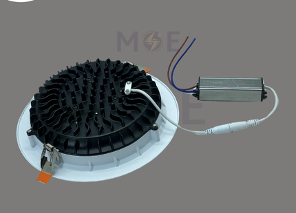 CuperLight LED COB Downlight/ Panel Light White Ceiling Flush Mounted Circular WarmWhite 3500K 20cm 4800lm 40W | DL02-40W | سبوت ليد مدور مخفي ابيض ورم وايت