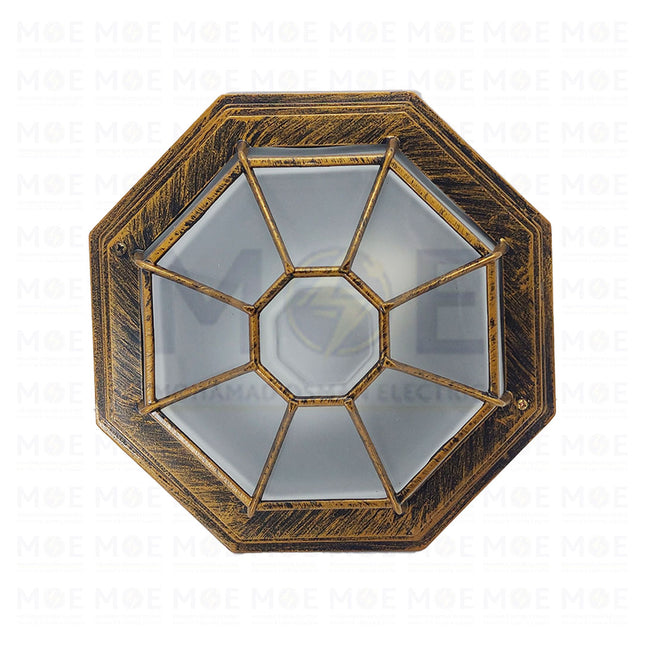 Waterproof Ceiling Light Fixture Surface Circular Bronze Large E27  8014(L) - غلوب سقف بلافونيه مطري مدور ظاهر شبك برونز كبير (1)