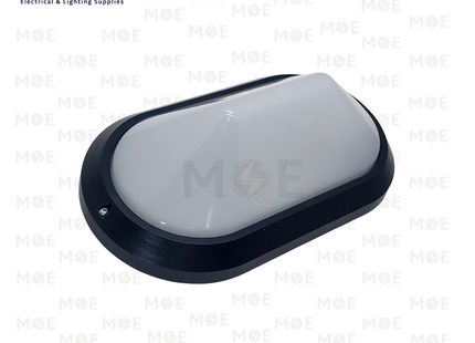 Orient Oval Bulkhead Lamp Outdoor Wall Surface Light Black E27 27cm | ST002 | هيبلو حائط مطري اسود