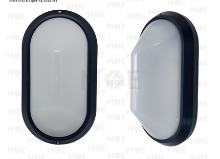 Orient Oval Bulkhead Lamp Outdoor Wall Surface Light Black E27 27cm | ST002 | هيبلو حائط مطري اسود