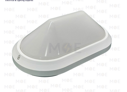 Orient Oval Bulkhead Lamp Outdoor Wall Surface Light White E27 27cm | ST002 | هيبلو حائط مطري ابيض