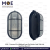 Waterproof Oval Bulkhead Lamp Wall Surface Light With Grid Small Size Black E27 |