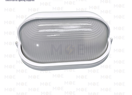 Waterproof Oval Bulkhead Lamp Wall Surface Light With Eyelid Large Size White E27 | هيبلو حائط فارغ مطري بيضاوي نصفي ابيض حجم كبير