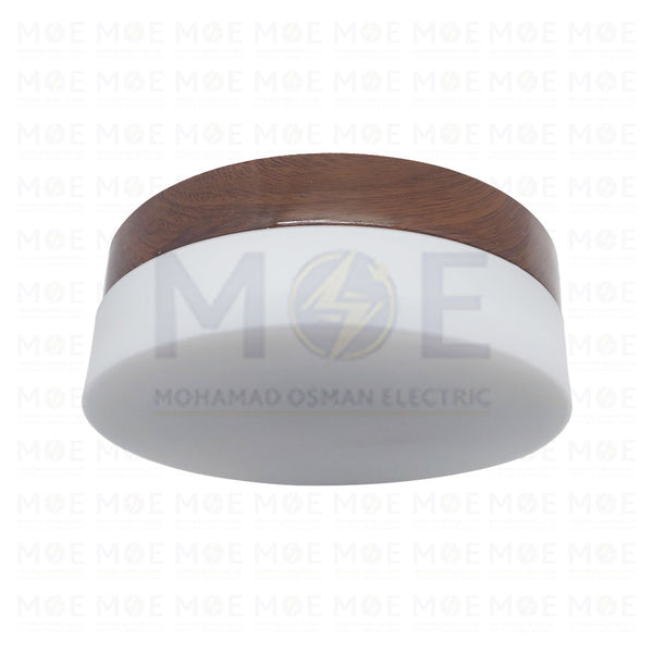 Y.B Ceiling Light Fixture Surface Circular Wood Medium 2xE27  1002M - غلوب سقف بلافونيه مدور نافر ظاهر خشبي وسط (2)