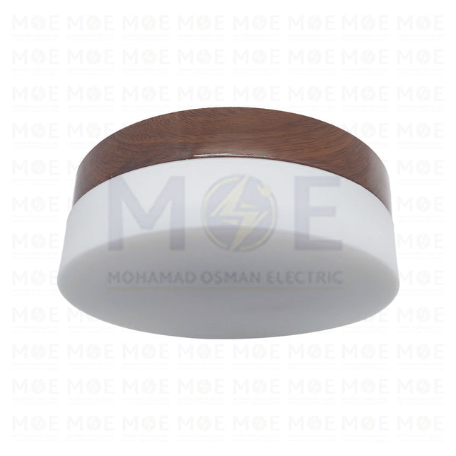 Y.B Ceiling Light Fixture Surface Circular Wood Medium 2xE27  1002M - غلوب سقف بلافونيه مدور نافر ظاهر خشبي وسط (2)