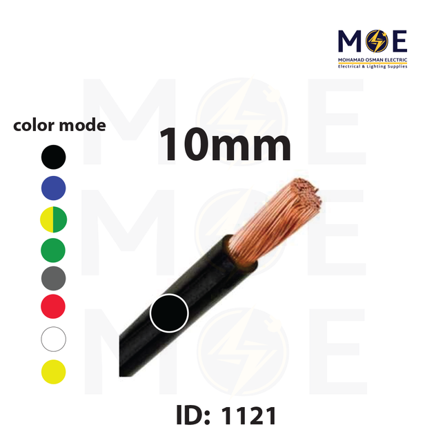 Liban Cables Single Core Flexible 10mm Black | NYAF | شريط مفرد شعري اسود