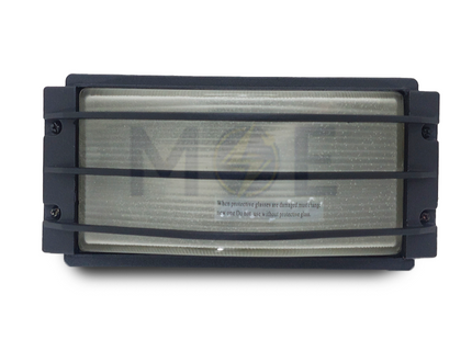 Waterproof Bulkhead Lamp Wall Surface Light With Grid Black E27 | 8024