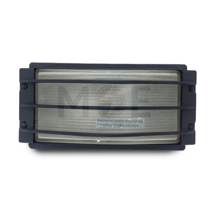 Waterproof Bulkhead Lamp Wall Surface Light With Grid Black E27 | 8024