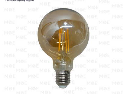 LED Lamp Amber Filament Antique Edison Bulb G95 WarmWhite E27 8W | G95 | لمبة ليد برم فيلامنت بول كبير عسلي ورم وايت