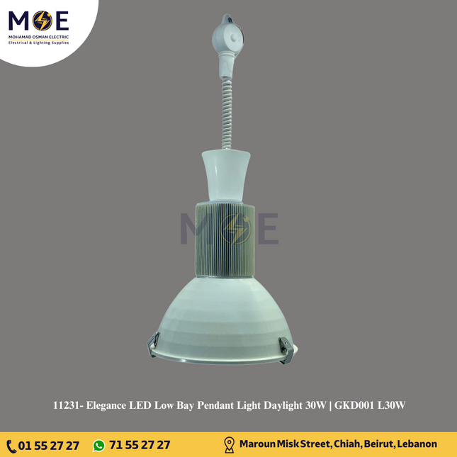 Elegance LED Low Bay Pendant Light Daylight 30W | GKD001 L30W