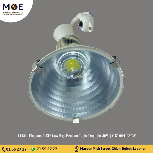 Elegance LED Low Bay Pendant Light Daylight 30W | GKD001 L30W