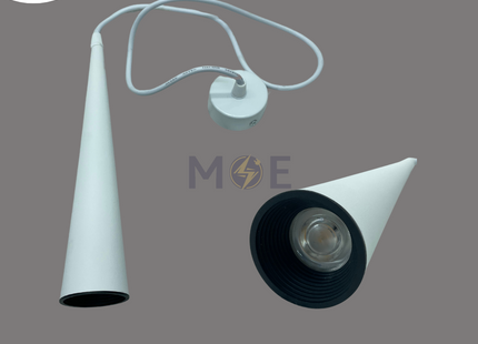 Goldenlight LED Long Tube Cone Pendant Lamp White Warmwhite 7W | GL-1033 | تنزيلة ليد مفردة ابيض شكل قمع ورم وايت