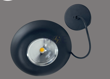 Goldenlight LED COB Low Bay Pendant Light Black Warmwhite 15W | MDUFO-1/BK-15W | تنزيلة ليد هاي باي اسود ورم وايت