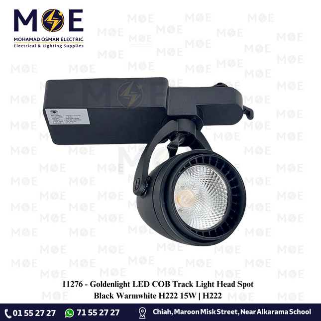 Goldenlight LED COB Track Light Head Spot Black Warmwhite H222 15W | H222