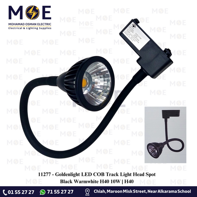 Goldenlight LED COB Track Light Head Spot Black Warmwhite H40 10W | H40