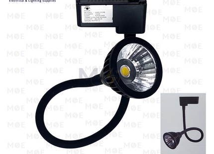 Goldenlight LED COB Track Light Head Spot Black Daylight 10W | H40 | سبوت ليد سكة مع ماسورة اسود دايلايت