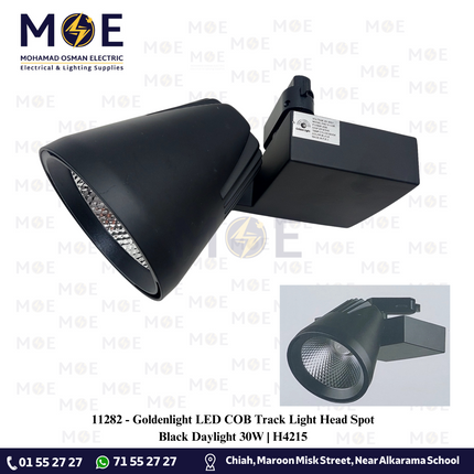 Goldenlight LED COB Track Light Head Spot Black Daylight 30W | H4215