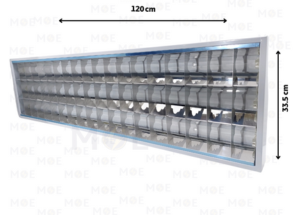Philips Surface Fluorescent Tube Light Fixture With Electronic Ballast White 3xT8 3x36W 120x33.5cm | 3xTLD 36W | شاسي ظاهرة فلورسنت ترانس الكترون ابيض
