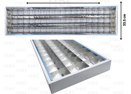 Philips Surface Fluorescent Tube Light Fixture With Electronic Ballast White 3xT8 3x36W 120x33.5cm | 3xTLD 36W | شاسي ظاهرة فلورسنت ترانس الكترون ابيض