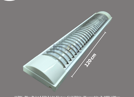 Blue Point LED Light Fixture Grid White Warmwhite T8 2x18W 120cm | شاسي ليد شفر مجوزة ابيض ورم وايت