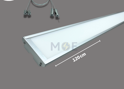 Goldenlight Pendant LED Light Fixture With Suspension Kit Chrome Daylight 6500K 18W 120cm | OM0804 | شاسي عريضة ليد مع حبل بولاد كروم دايلايت