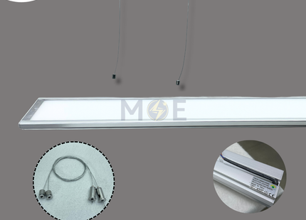 Goldenlight Pendant LED Light Fixture With Suspension Kit Chrome Daylight 6500K 18W 120cm | OM0804 | شاسي عريضة ليد مع حبل بولاد كروم دايلايت