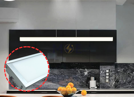 Goldenlight Pendant LED Light Fixture With Suspension Kit Chrome Daylight 6500K 18W 120cm | OM0804 | شاسي عريضة ليد مع حبل بولاد كروم دايلايت