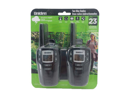 Uniden Two Way Radios  Walkie Talkie Rechargeable 23 Mile 2 Radios  SX237-2C