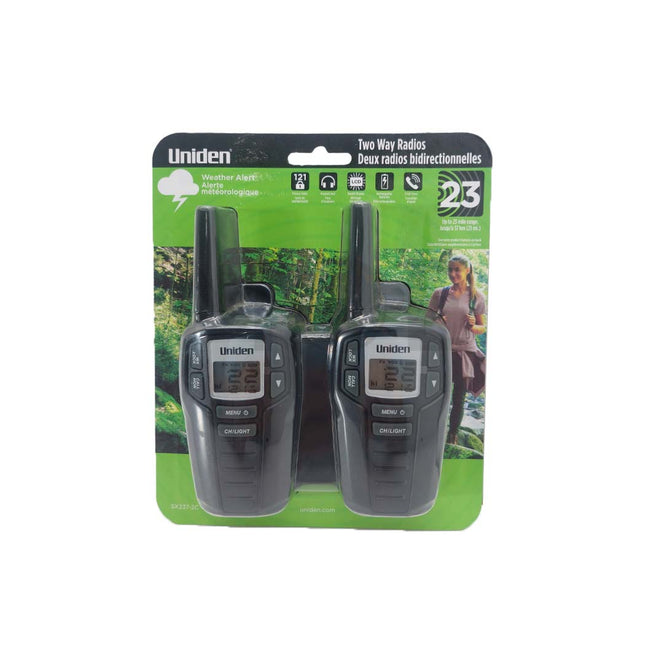 Uniden Two Way Radios  Walkie Talkie Rechargeable 23 Mile 2 Radios  SX237-2C