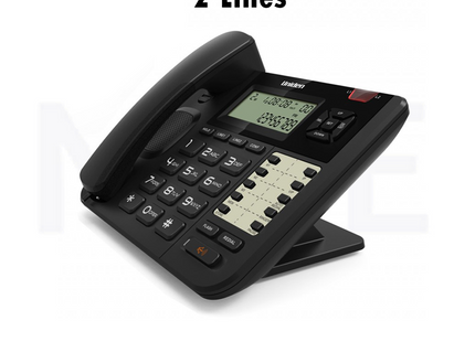 Uniden Landline Corded Desk Phone 2 Lines LCD Display Speaker Black AT8502