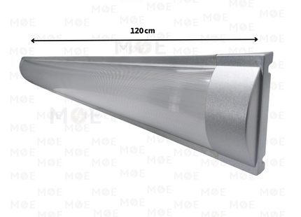 Excel Light Tube Light Fixture Prismatic Diffuser With Electronic Ballast Silver 2xT8 2x40W 120cm | 2FC-40 SL | شاسي عريضة ترانس الكترون فضي