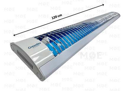 Greenlite Grid Tube Light Fixture With Electronic Ballast White 2x40W 2xT8 120cm | T8 2x40W WH | شاسي شفر فلورسنت مجوزة ترانس الكترون ابيض