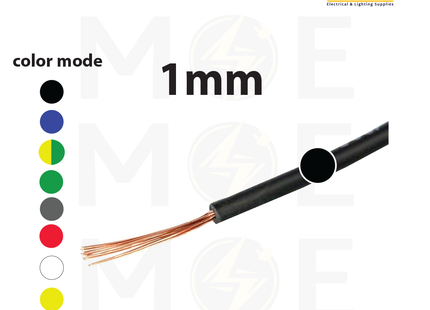 Liban Cables Single Core Flexible 1mm Black | NYAF | شريط مفرد شعري اسود
