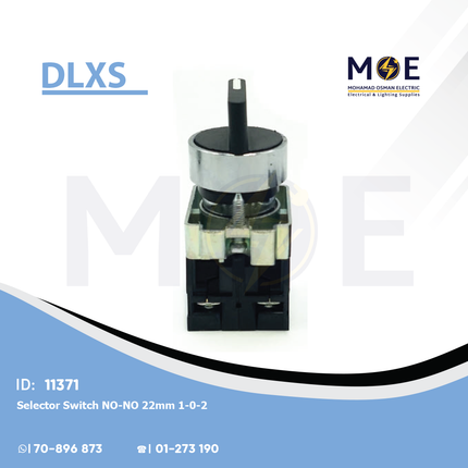 DLXS Selector Switch NO/NO 22mm 1-0-2 | DX-XB2-BD33