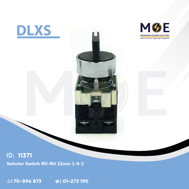 DLXS Selector Switch NO/NO 22mm 1-0-2 | DX-XB2-BD33