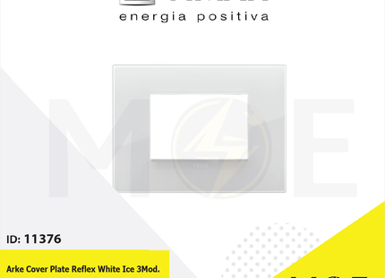 Vimar Arke Cover Plate Reflex White Ice 3module | 19653.66 | بلاك بلاستيك ابيض ثلجي