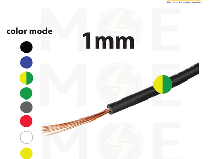 Liban Cables Single Core Flexible 1mm Green/Yellow | NYAF | شريط مفرد شعري اخضر/ اصفر
