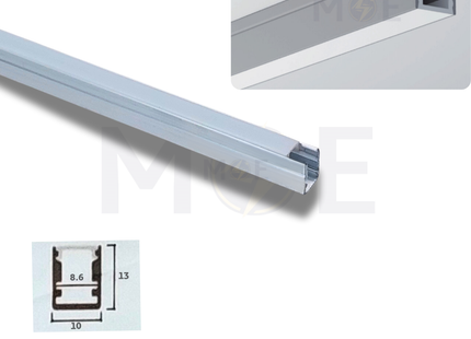Surface LED Aluminum Profile Silver 13x10mm 3mt | JH003-H | بروفايل ليد المنيوم ظاهر