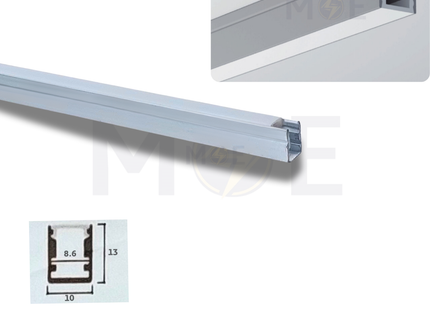 Surface LED Aluminum Profile Silver 13x10mm 3mt | JH003-H | بروفايل ليد المنيوم ظاهر
