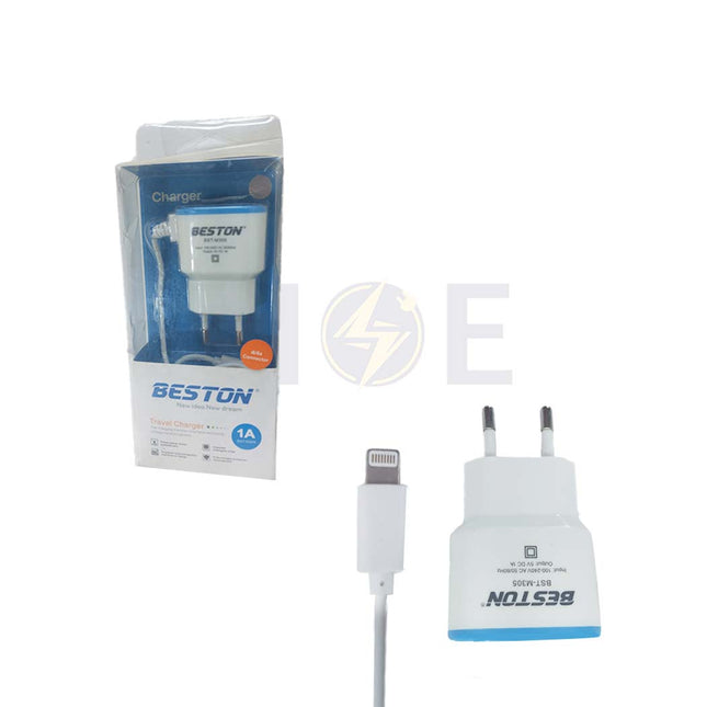 Beston Iphone Travel Charger Lightning Cable 1mt 100-240V AC 5V DC 1A   M305