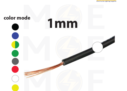 Liban Cables Single Core Flexible 1mm White | NYAF | شريط مفرد شعري ابيض